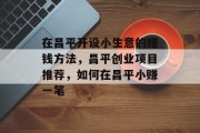 在昌平开设小生意的赚钱方法,昌平创业项目推荐,如何在昌平小赚一笔