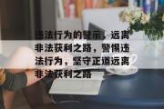 违法行为的警示，远离非法获利之路，警惕违法行为，坚守正道远离非法获利之路