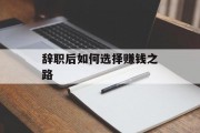 辞职后如何选择赚钱之路