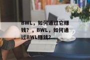 BWL，如何通过它赚钱？，BWL，如何通过BWL赚钱？