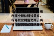 探寻职业财富之路，揭秘哪个职位赚钱最高，探寻职业财富之路，揭秘高薪职位的赚钱秘诀