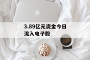 3.89亿元资金今日流入电子股