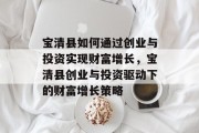 宝清县如何通过创业与投资实现财富增长，宝清县创业与投资驱动下的财富增长策略