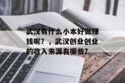 武汉有什么小本好做赚钱呢?,武汉创业创业的收入来源有哪些? 武汉有什么小本好做赚钱呢?,武汉创业创业的收入来源有哪些?