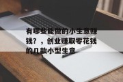 有哪些能做的小生意赚钱?,创业赚取零花钱的几款小型生意 有哪些能做的小生意赚钱?,创业赚取零花钱的几款小型生意