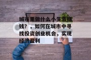 城市里做什么小生意赚钱?,如何在城市中寻找投资创业机会,实现经济盈利 城市里做什么小生意赚钱?,如何在城市中寻找投资创业机会,实现经济盈利
