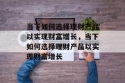 当下如何选择理财产品以实现财富增长,当下如何选择理财产品以实现财富增长