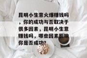 昆明小生意火爆赚钱吗,你的成功与否取决于很多因素,昆明小生意赚钱吗,哪些因素影响你是否成功? 昆明小生意火爆赚钱吗,你的成功与否取决于很多因素,昆明小生意赚钱吗,哪些因素影响你是否成功?