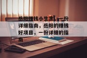 岳阳赚钱小生意，一份详细指南，岳阳的赚钱好项目，一份详细的指南