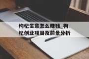 枸杞生意怎么赚钱_枸杞创业项目及前景分析