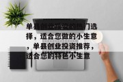 单县创业投资的热门选择,适合您做的小生意,单县创业投资推荐,适合您的特色小生意