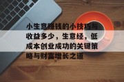 小生意赚钱的小技巧与收益多少,生意经,低成本创业成功的关键策略与财富增长之道 小生意赚钱的小技巧与收益多少,生意经,低成本创业成功的关键策略与财富增长之道