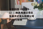 中豪科技（837691）：林其海通过竞价交易方式买入挂牌公司约48万股票