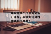 丰城赚钱小生意好做吗?现在,丰城如何寻找赚钱的小生意?