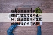 越南小生意摆摊卖什么赚钱？答案可能不止一种，越战后越南小生意创业赚钱的热门选择