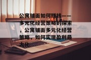 公寓铺面如何赚钱——多元化经营策略的探索,公寓铺面多元化经营策略,如何实现盈利最大化
