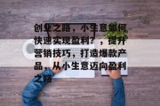 创业之路,小生意如何快速实现盈利?,提升营销技巧,打造爆款产品,从小生意迈向盈利之路 创业之路,小生意如何快速实现盈利?,提升营销技巧,打造爆款产品,从小生意迈向盈利之路
