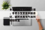 冬天的小生意赚钱之道,冬季小生意盈利新途径,避开大寒节气如何赚取财富 冬天的小生意赚钱之道,冬季小生意盈利新途径,避开大寒节气如何赚取财富