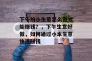 下午的小生意怎么做才能赚钱?,下午生意好做,如何通过小本生意快速赚钱 下午的小生意怎么做才能赚钱?,下午生意好做,如何通过小本生意快速赚钱