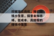 挖掘潜在商机，推广赚钱小生意，探索未知市场，低成本、高回报的赚钱小生意