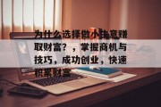 为什么选择做小生意赚取财富?,掌握商机与技巧,成功创业,快速积累财富 为什么选择做小生意赚取财富?,掌握商机与技巧,成功创业,快速积累财富