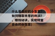 什么是最好的小生意?如何赚取丰厚的利润?,赚钱秘诀,实现财富自由的小生意} 什么是最好的小生意?如何赚取丰厚的利润?,赚钱秘诀,实现财富自由的小生意}