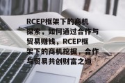 RCEP框架下的商机探索，如何通过合作与贸易赚钱，RCEP框架下的商机挖掘，合作与贸易共创财富之道