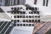 中国资产,重磅突发!人民币狂飙,A股抗压!低廉的日元加杠杆时代结束,日元加息升值,全球市场大跳水