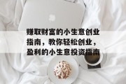 赚取财富的小生意创业指南,教你轻松创业,盈利的小生意投资指南 赚取财富的小生意创业指南,教你轻松创业,盈利的小生意投资指南