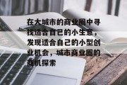在大城市的商业圈中寻找适合自己的小生意,发现适合自己的小型创业机会,城市商业圈的商机探索