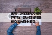 重磅!多家期货交易所齐行动:部分期货和期权交易收取申报费 重磅!多家期货交易所齐行动:部分期货和期权交易收取申报费
