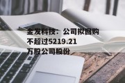 金发科技:公司拟回购不超过5219.21万股公司股份 金发科技:公司拟回购不超过5219.21万股公司股份