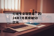 灯塔专业版数据:2024年7月票房破50亿元 灯塔专业版数据:2024年7月票房破50亿元