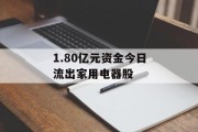 1.80亿元资金今日流出家用电器股