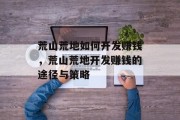 荒山荒地如何开发赚钱,荒山荒地开发赚钱的途径与策略