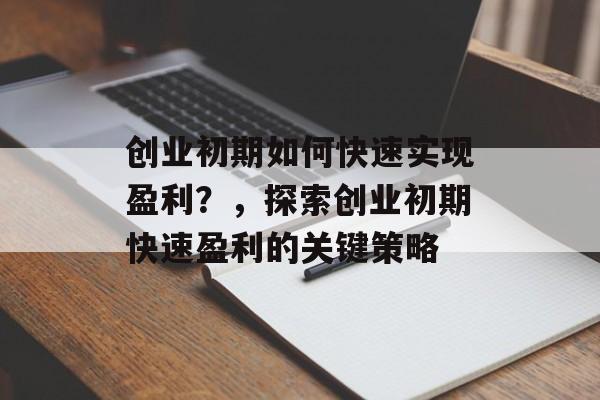 创业初期如何快速实现盈利?,探索创业初期快速盈利的关键策略 创业初期如何快速实现盈利?,探索创业初期快速盈利的关键策略
