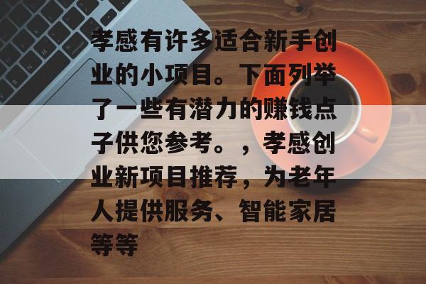 孝感有许多适合新手创业的小项目。下面列举了一些有潜力的赚钱点子供您参考。,孝感创业新项目推荐,为老年人提供服务、智能家居等等 孝感有许多适合新手创业的小项目。下面列举了一些有潜力的赚钱点子供您参考。,孝感创业新项目推荐,为老年人提供服务、智能家居等等