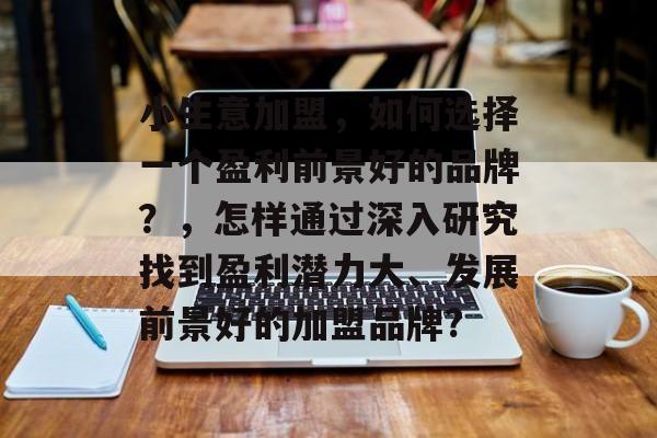 小生意加盟，如何选择一个盈利前景好的品牌？，怎样通过深入研究找到盈利潜力大、发展前景好的加盟品牌?